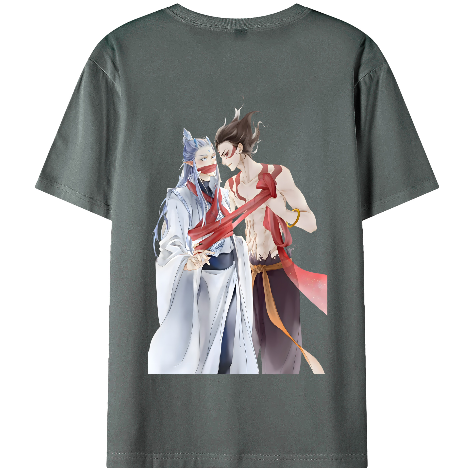 （画像用） Ne Zha 2 ナタ 魔童の大暴れ 綿100％半袖Tシャツ（背面プリント）